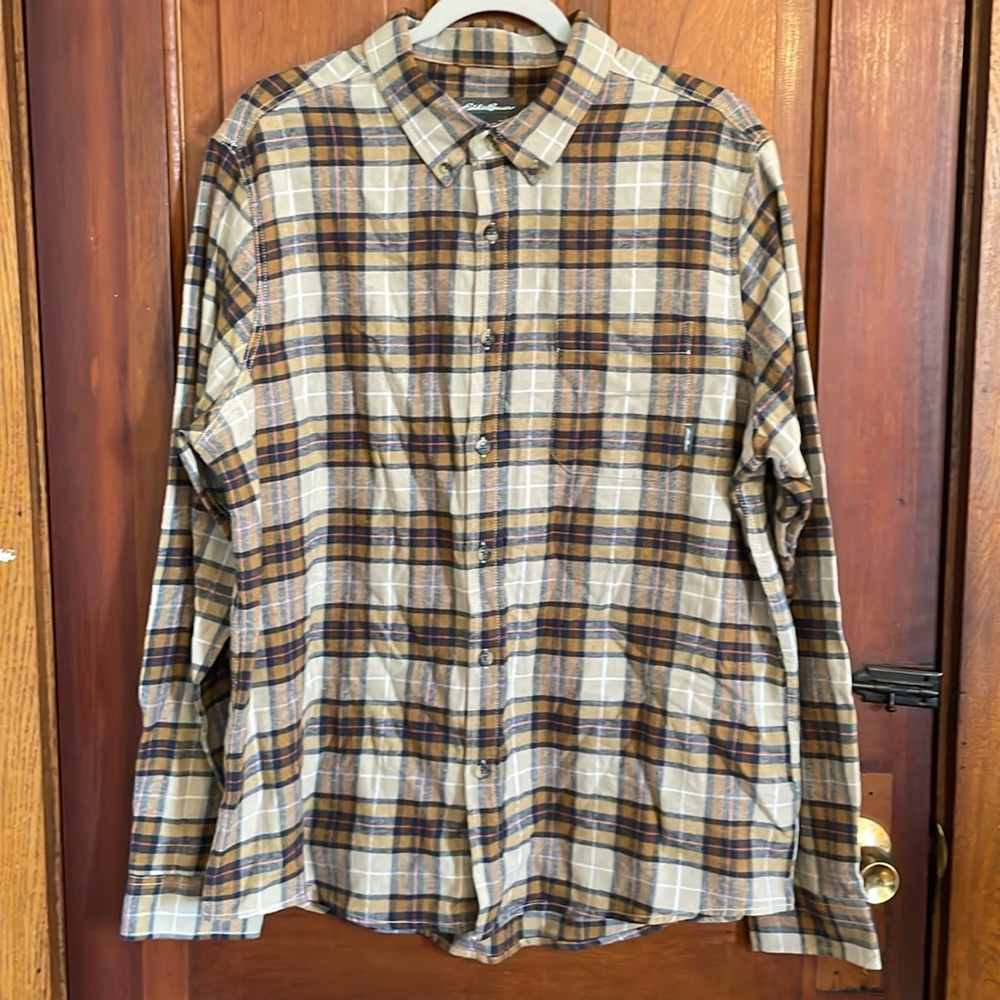 M’s Eddie Bauer L/S Plaid Flannel, size L